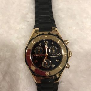 Black and gold Michele Watch